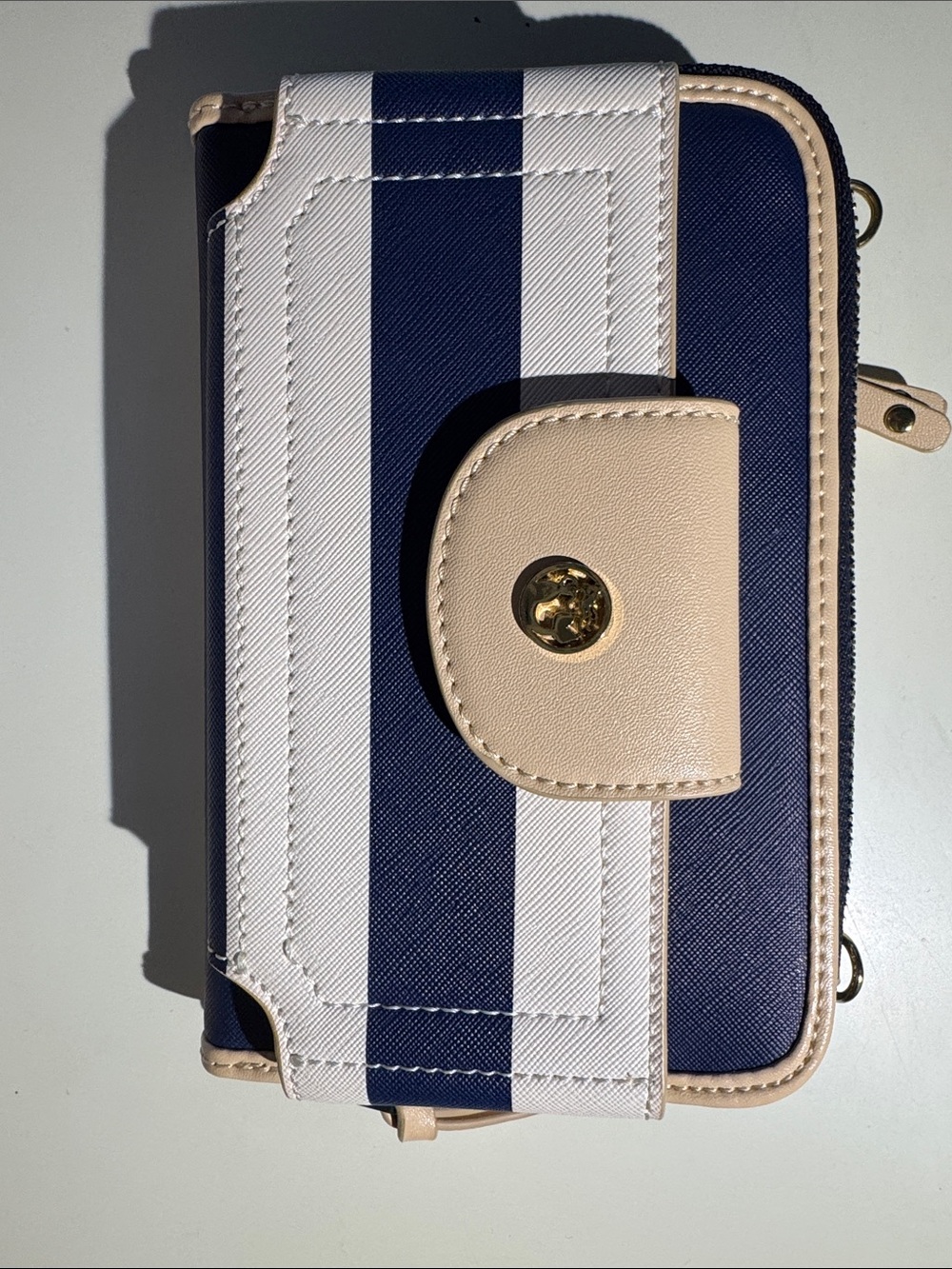 Spartina 449 Navy& White Striped Crossbody Wallet Phone